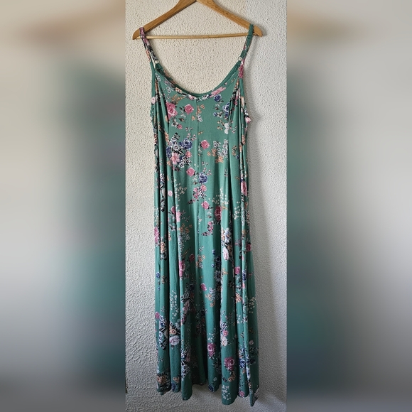 Torrid Floral Teal Maxi Dress - Picture 1 of 5